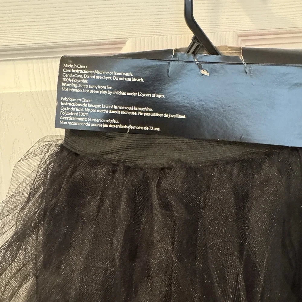 NEW Witch Long Tutu Skirt‎ Halloween Costume Charcoal Black One Size Goth Fairy